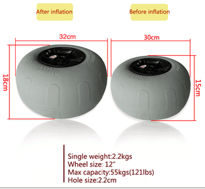 <span class=keywords><strong>Roue</strong></span> de ballon de <span class=keywords><strong>roue</strong></span> de <span class=keywords><strong>plage</strong></span> de gonflage en polyuréthane PU de 12 pouces - Product Image 2