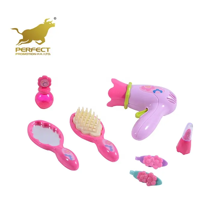 kid pretend play girl beauty friction hair dryer styling set toy