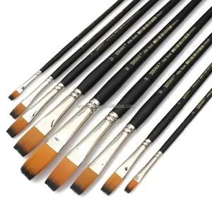 9pcs Artist Paint Brush Set Acryl öl Malpin sel Lang griff Nylon Paint Brush Art Supplies