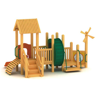 Moulin à vent Commercial en bois, haute qualité, pour l'extérieur, tunnel de terrain de jeux coulissant pour enfants