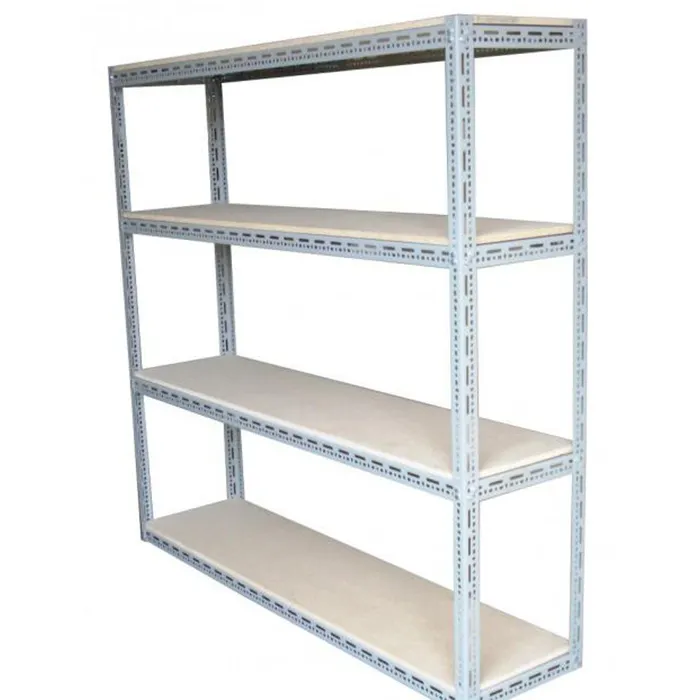 Light duty stainless steel slotted angle shelving