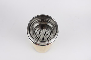 Gobelet de voyage en bambou, avec infuseur à thé, vintage, 17oz, bouteille isolante, en acier inoxydable, tasse avec infuseur à thé - Product Image 6