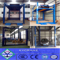 Plate-forme élévatrice de voiture à quatre poteaux 220V Construction en acier Câble Sling Type Palan à moteur Caractéristique de sécurité pour les hôtels Fermes utilisées