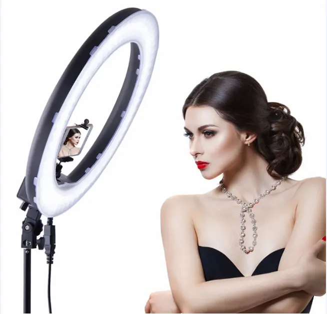 Hoge kwaliteit RL-20 20 inch grote fotografie led ring light lamp 5500 k 55 w studio verlichting met licht stand voor schoonheid