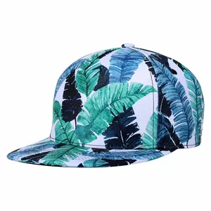 定制高冠印花 brims 100 聚酯热带设计佩斯利夏威夷花卉 snapback 帽