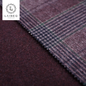 Toque cálido marrón púrpura negro Plaid lana de Cachemira tejido de lana - Product Image 5