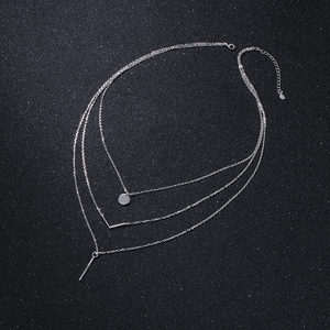 يتوهم بسيطة عالية الجودة 925 فضة الثلاثي الطبقات قلادة المختنق قلادة للنساء - Product Image 3