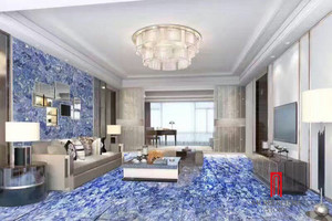 Medallones de Piso de Piedra Semipreciosa Azul Bahía de Brasil, Acabado de Lujo con Chorro de Agua - Product Image 6