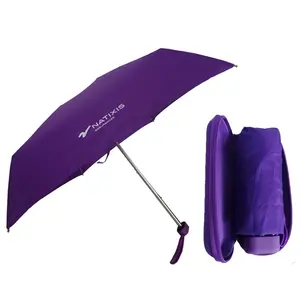 High quality Aluminum Frame Small Portable 5 Fold Umbrella With Case