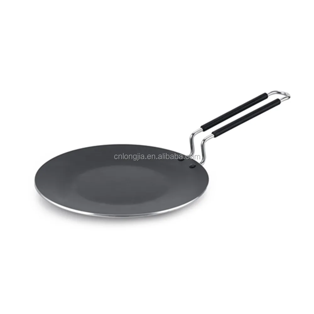 Black Color G&D Nonstick Hard-Anodized Dosa Pan Cookware Pan Dosa Tawa Indian Style Round Griddle Non-Stick Flat Thickness 4 mm Size 11 Inches
