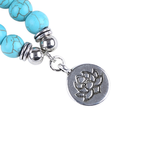 Collana di perle di <span class=keywords><strong>mala</strong></span> in pietra turchese 108 - Product Image 3