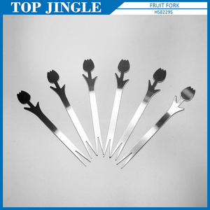 6pcs écologique camping en acier inoxydable en forme de fleur fruits vaisselle fourchettes ensemble - Product Image 6