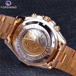 FORSINING-reloj mecánico automático para hombre, con diseño 3D real, esfera dorada, WINNER, 119 - Product Image 6