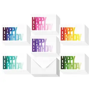 40 张生日贺卡分类生日快乐卡散装盒卡集空白里面与信封和贴纸