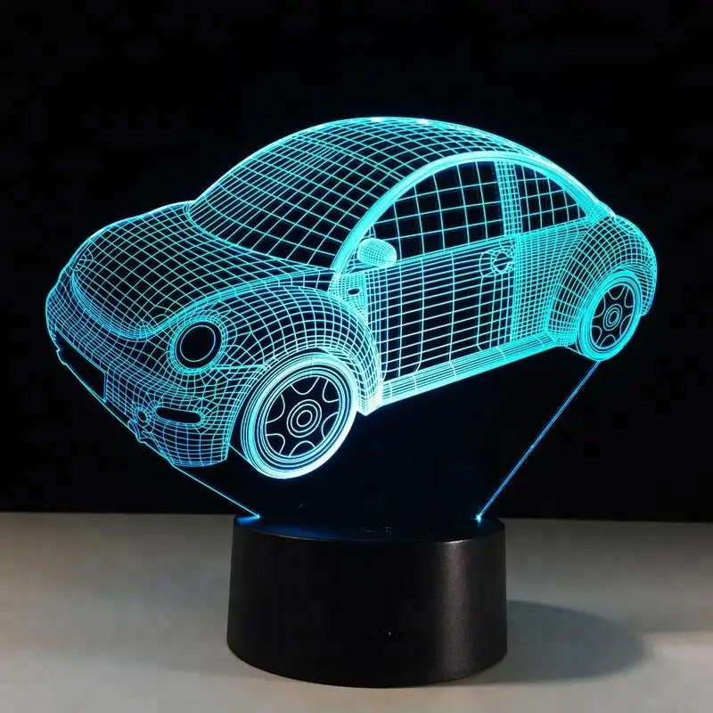 Groothandel China kerstcadeaus 3D led racing auto lampen kinderen 3d led lamp