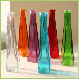 नए उत्पादों में पारदर्शी बैंगनी ग्लास क्रिस्टल छोटे लंबे स्पष्ट ग्लास वेस फर्श फूलदान फूल सजावटी - Product Image 4