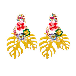 <span class=keywords><strong>Orecchini</strong></span> <span class=keywords><strong>Pendenti</strong></span> Grandi Fatti a Mano con Foglie e Fiori in Cristallo Colorato di Lusso Design alla Moda per Gioielli da Donna - Product Image 5