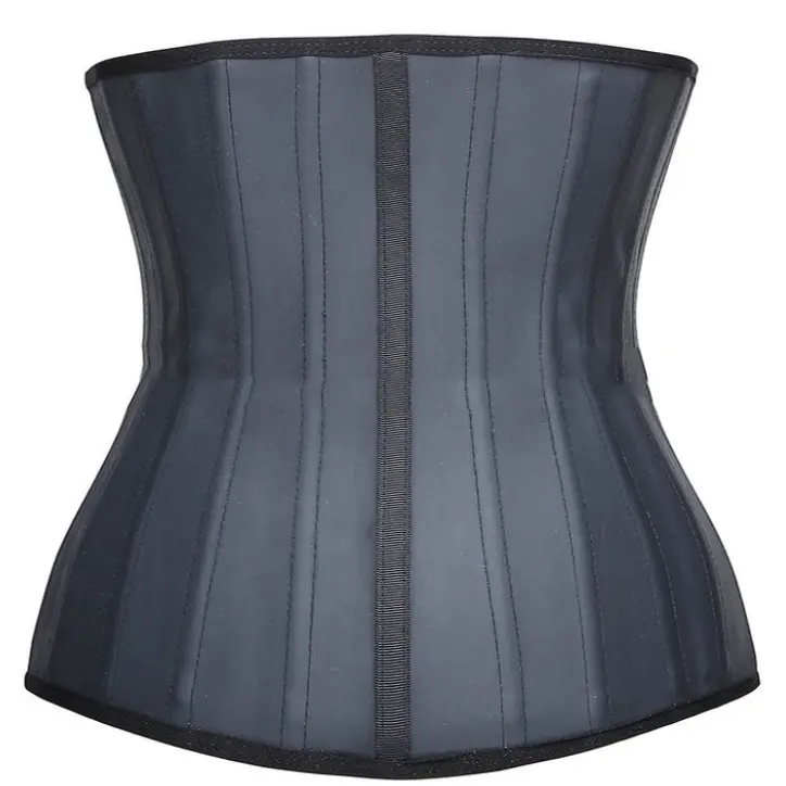 Sample Gratis Zwarte Latex Verminderen Afslanken Taille Trainer Corset