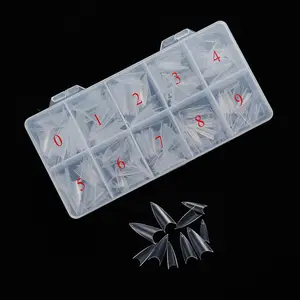 500pcs box Unghie Finte A Spillo Curvo Trasparente Nails Salon Punte Del Chiodo