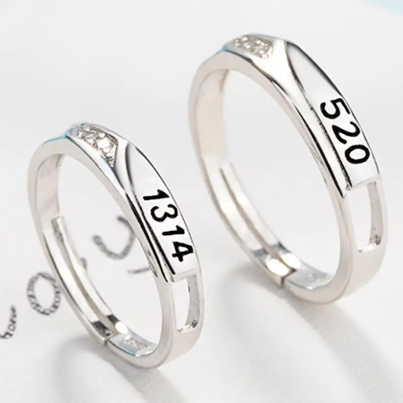 Fashion cool personality Couple 5201314 punk style bully ring wedding Party accessories ring