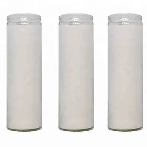 7 Day Candles Low MOQ No Smoking Paraffin Wax Tall Long White Wax 7 Day Prayer Candles