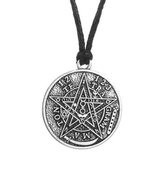 Gx029 Fashion Jewelry Witch Pentacle Pentagram Star Amulet Necklace Leather Rope Chain Necklaces