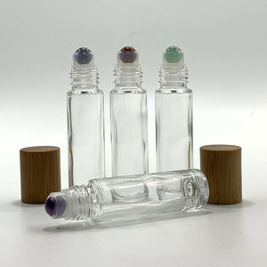 Hengjian 10ml gemma rullo bottiglia di vetro cosmetico con gemma rotolo sulla testa con tappo di bambù per olio essenziale e profumo - Product Image 2