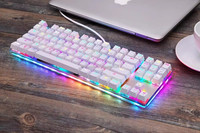Motospeed keyboard mekanik K87s tkl, papan ketik 87 tombol terlaris rgb backlit, Mekanikal backlit untuk pc