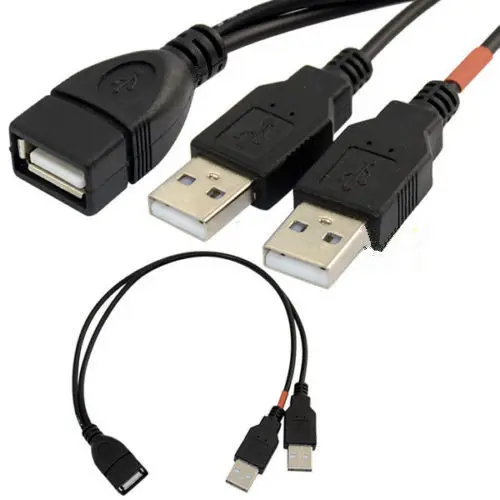 USB 2.0 A Nữ Thành 2 Kép USB A Nam Y Splitter Hub Dây Nguồn