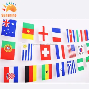 Coupe du monde Tissu Bunting-Tous Les 32 Drapeaux de Prière Polyester Personnalisé Taille Chaîne Drapeau Pour Whosale Et de