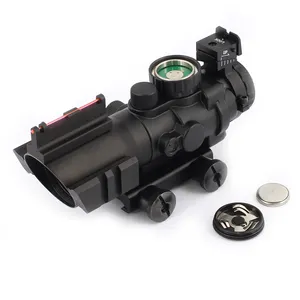 SPINA Tactical Optics4x32デュアル照明付きコンパクトスコープ、狩猟用光ファイバーサイト付き