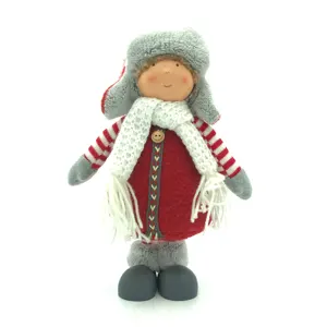 Wholesale China Factory Christmas Red Hat Girl Fabric Doll Ornaments For Home Decoration