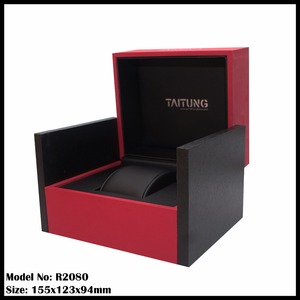 luxury men's 2026 leather pattern metal plate <b>stitching</b> <b>watch</b> box - Product Image 5