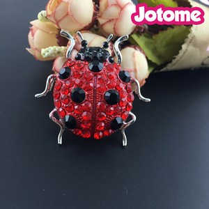 JOTOME women's red crystal rhinestone <strong>ladybug</strong> brooch brooch <strong>pin</strong> invitation cards decoration/ christmas brooch - Product Image 3