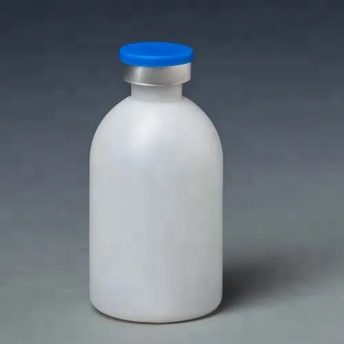 Lege 50Ml Pp Pe Plastic Dier Veterinaire Vaccin Flessen Injectie Flesjes Met Rubberen Stop En Aluminium Cap