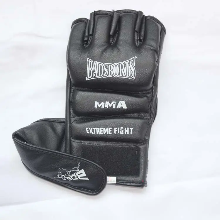 Woosung Sample free shipping High quality black PU MMA hand gloves for training custom mma gloves