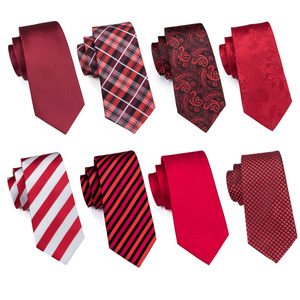 LELE M-103 Rouge Floral Bande Cravate Qualité Hommes Cravates En Soie Sur Mesure Logo Cravate avec Boîte-Cadeau - Product Image 1