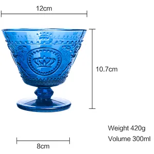 IB5006 12 onça vidro clássico sundae pratos medir 4 1/4 "de altura x 4 4/5" diâmetro; ótimo para o seu sorvete favorito trata