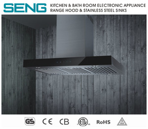 Kichen escape gases te negro vidrio interruptor touch bafle filtro de acero inoxidable campana extractora - Product Image 1