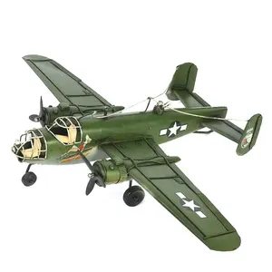 Avião antigo, ornamento artesanal, modelo de aeronave vintage 1:24, acessórios para mobiliário, decoração doméstica, presente, artesanato de metal