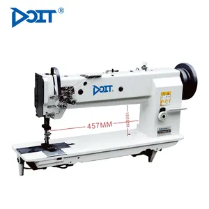 DOIT-máquina de coser Industrial de punto de bloqueo de cuero, brazo largo, única/doble aguja, alimentación compuesta, DT 4420HL-18