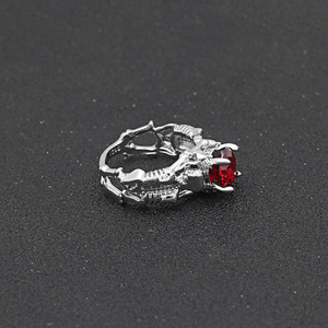 Hainon Latest <strong>Black</strong> <strong>Ring</strong> Zircon Skull Head Shape for Gift Unisex Jewelry Diamond Engagement <strong>Ring</strong> Wholesale - Product Image 5