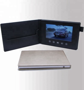 Giá Rẻ Sang Trọng PU Leather Cover Lời Mời <span class=keywords><strong>Menu</strong></span> 4.3 5 7 Inch Chúc Mừng Lcd Thư Mục Video Brochure Thẻ - Product Image 1