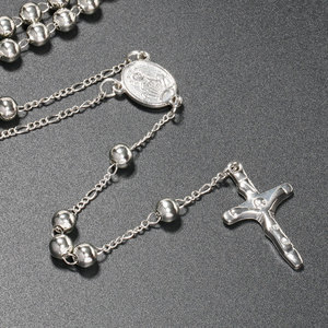 NX480 Huilin gioielli <span class=keywords><strong>oro</strong></span> sacro 6mm collana croce cattolica croce giesus Maria collana <span class=keywords><strong>rosario</strong></span> croce per la preghiera - Product Image 3