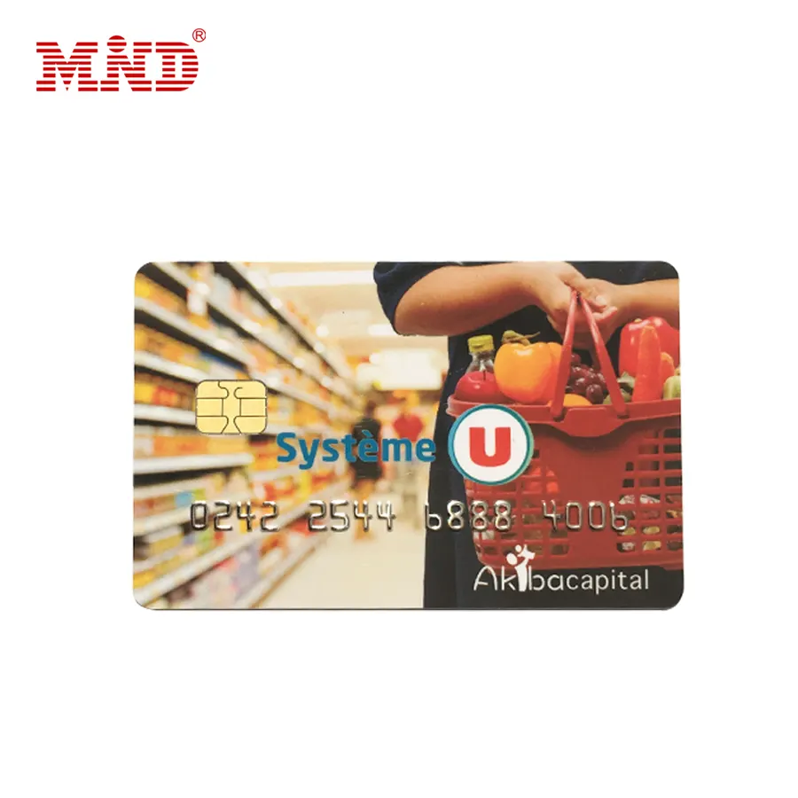 pvc smart blank card with magnetic stripe fluerescent security and contact chip