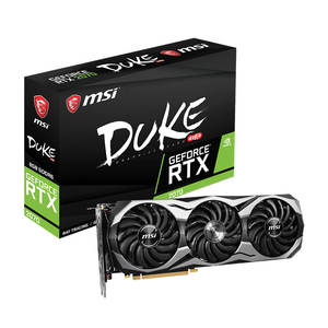 การ์ดจอ <span class=keywords><strong>MSI</strong></span> NVIDIA GeForce RTX <span class=keywords><strong>2070</strong></span> DUKE 8G มือสอง สำหรับเล่นเกม พร้อมหน่วยความจำ GDDR6 8G ใช้ชิปเซ็ต NVIDIA GeForce RTX <span class=keywords><strong>2070</strong></span> - Product Image 1