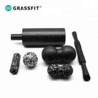 Noir Gym Yoga Rouleau Fascia Rouleau De Mousse Ensemble