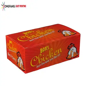 Boîte de poulet, restauration rapide, imprimée, tendance