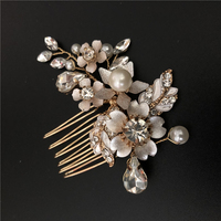 Décoratif en métal accessoire de mariage personnalisé strass fleur cristal épingle à cheveux de mariée