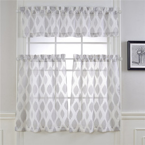 DaiRui <span class=keywords><strong>tenda</strong></span> da <span class=keywords><strong>cucina</strong></span> trasparente 3 pezzi con Design a quadri 1 mantovana 2 pannelli - Product Image 1